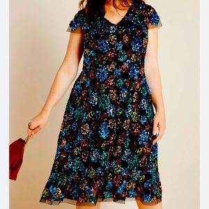 NWT Anthropologie Glenna Sequined Midi Dress